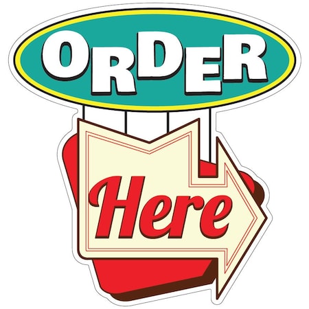 Signmission Order Here Decal Concession Stand Food Truck Sticker, D-DC-16 Order Here19 D-DC-16 Order Here19